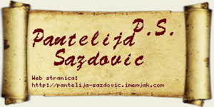 Pantelija Sazdović vizit kartica